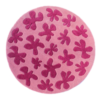 Moelleux Antidérapant Rose Bleu Fleur Ronde Tapis Doux En Peluche Petit Tapis pour Pépinière Chambre D'enfants