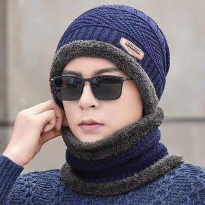 Wholesale Thick Beanie Winter Unisex Knitted Warm Hats and Neck Scarf Set - Product Image 5