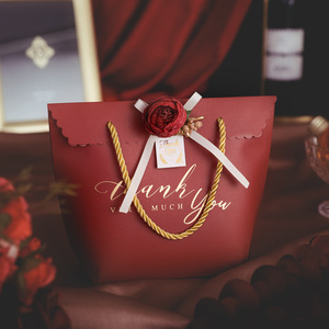 Custom Logo <b>Wedding</b> Packaging Bags Bowknot Giveaway Gift Party Supplies Chocolate Candy Box Paper Bags for Guests - Product Image 3