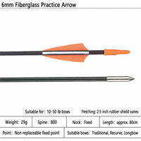 1 pièce Flèches de tir à l'arc en carbone mixte durables de 6 mm avec pointes en acier à plumes plastiques, vente en gros pour sports de plein air