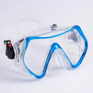 Buena calidad gran vista tensión ajustable silicona transparente natación <span class=keywords><strong>snorkel</strong></span> máscara cubierta nariz buceo máscara <span class=keywords><strong>gafas</strong></span> - Product Image 3
