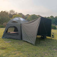 Tente gonflable de camping portable en forme de dôme, grande tente de luxe en tissu de coton imperméable et durable, résistante au vent, 15 mètres carrés