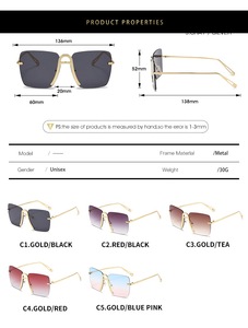 Lunettes de soleil punk euro-américaines de haute qualité, monture carrée en métal, mode luxe unisexe, tendance, protection UV400, MINGAO 90138 - Product Image 6