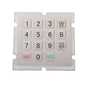 Personalizado 15-Key impermeable de acero inoxidable 304 Matriz de metal numérico Industrial <span class=keywords><strong>Ascensor</strong></span> Teclado FCC CE ISO9001 Teclados certificados - Product Image 1