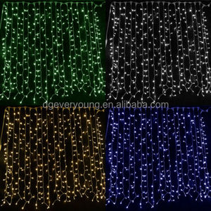 Rosa alta calidad 2025 gran oferta Cable de goma IP67 cortina colgante ganchos centelleantes decoración al aire libre Feliz árbol de Navidad luces - Product Image 3