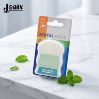 Fil dentaire Janix 30m saveur menthe, rechargeable, en boîte, résistant à la déchirure, glisse en douceur, nylon ciré haute ténacité pour une efficacité optimale