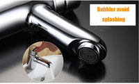 Robinet de lavabo chromé à poignée unique en laiton, à fermeture automatique et temporisée, à montage sur plan, style contemporain, vente chaude