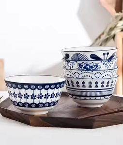 Japanse Stijl 4.5 Inch Handgeschilderde Kom Cadeau Set Onderglazuur Huishoudelijke Rijstkom Keramisch Servies - Product Image 5