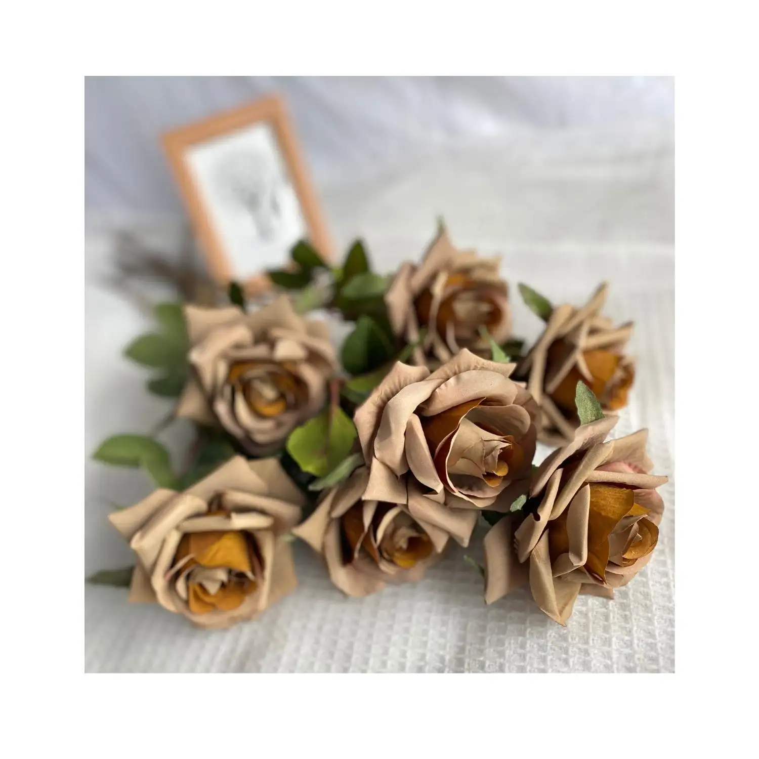 Artificial Rose Roses Flowers Decorative Wedding Decoration Fall Rustic Floral Harvest Halloween Decorations Faux Dried Flower