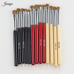 美甲用品批发科林斯基头发红木手柄UV凝胶法国刷点缀工具双头美甲双刷 - Product Image 6