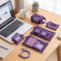 Sac à fermeture éclair en maille transparente, pochette portable pour organiser les gadgets numériques, câbles de charge, écouteurs, clés, pièces de monnaie, cartes d'identité