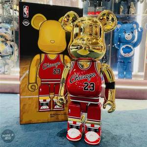 Bearbrick 400% 28cm Bear Block Trend Action Figure Scultura Artistica Giocattolo di Moda Ornamento per Soggiorno Scrivania Regalo Artigianato in Resina - Product Image 5