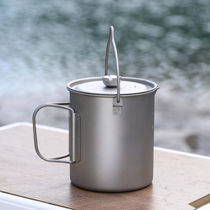 Pot en titane 750 ml, cafetière à piston portable, cafetière à piston ultralégère pour le <span class=keywords><strong>camping</strong></span>, compatible avec les réchauds de <span class=keywords><strong>camping</strong></span> - Product Image 2