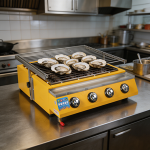 Grill à huîtres au gaz, machine à barbecue commerciale, équipement de cuisson multifonctionnel pour restaurants de fruits de mer, d'huîtres et d'ormes - Product Image 3