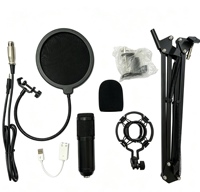 Kit de microphone à condensateur professionnel JINJUE MM112 avec bras articulé pour podcast, streaming, jeux et chant