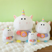 Coussin en peluche Licorne Arc-en-ciel Viral, Super Doux, en Coton PP, Animal en Peluche à Câliner, Cadeau Mignon pour Filles, Accessoire d'Anniversaire pour Enfants