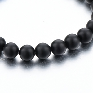 Pulsera de cuentas de piedra natural de aleación de zinc para hombre, pulsera de aniversario de ónix azul de moda, envío gratis - Product Image 4