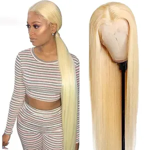 HD lace wigs virgin brazilian human hair 30 inch full lace wig blonde color 613 full lace wig