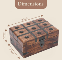 Coffret à bijoux rectangulaire de luxe moderne artisanal, coffre au trésor de pirate, rangement décoratif pour cadeau de mariage, décoration intérieure en bois, cadeaux