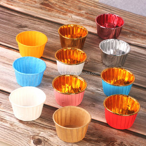 Feuille d'aluminium Cupcake Muffin Liner Papier de cuisson jetable Ramekin Holders Little Pudding Cups for Cake Tools - Product Image 2
