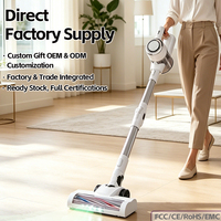 Aspirateur balai sans fil avec éclairage laser OLED LED, filtre HEPA, brosse anti-emmêlement lavable, autonomie 30-60 min