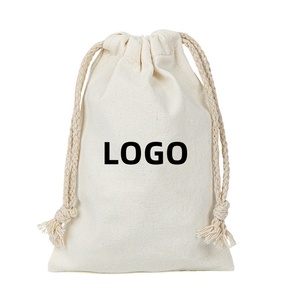 Reusable Organic Cotton <b>Drawstring</b> <b>Bag</b> Custom Logo <b>Small</b> Packaging Pouch Eco Friendly Gift <b>Bag</b> for Retail and Promotional Use - Product Image 1