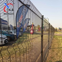 Panel de Cerca de Alta Seguridad 358 de 6, 8 y 10 pies de Altura, Galvanizado, Anti-Escalada, de Malla de Alambre Soldada con Poste
