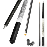 TAVON Queue de billard professionnelle en fibre de carbone, acier inoxydable, noir discret, revêtement en cuir texturé, queue de billard Pro OEM