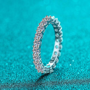 แหวนเพชรโมอิส VVS1สีเงินสเตอริงสำหรับงานหมั้นและแต่งงานแหวน S925กรอบเคลือบโรเดียม - Product Image 3