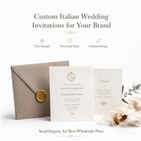 Tarjetas de Invitación de Boda de Lujo con Impresión Digital Offset en Algodón de 600 g/m², Relieve Esculpido Barroco en 3D para Planificador
