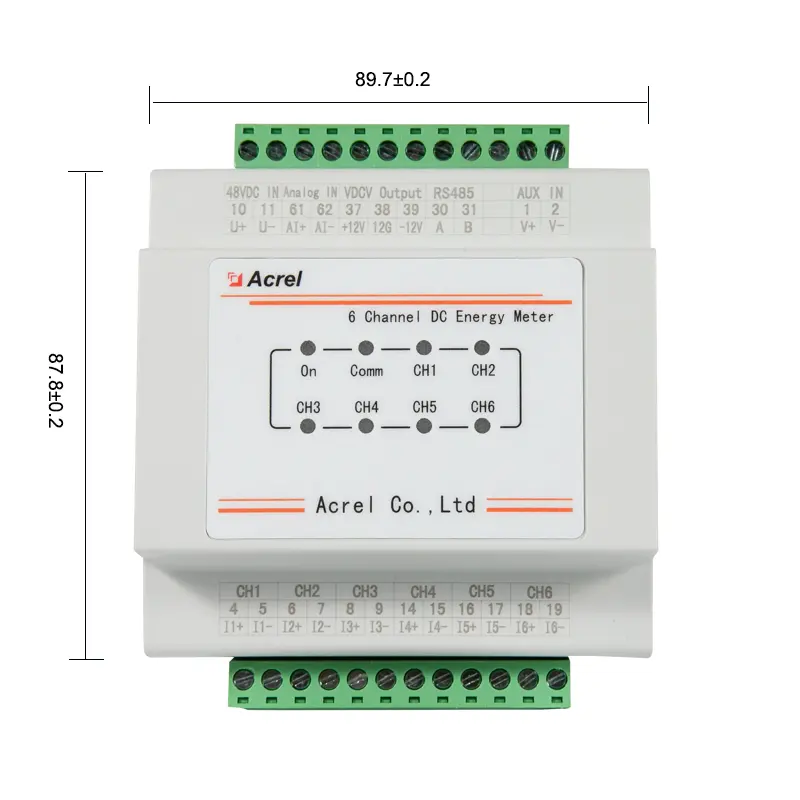 Medidor de consumo de energia para estação base celular, com tela digital LCD elétrica em trilho Din 50Hz -48VDC