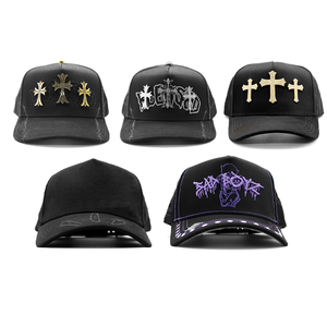 Manufacturer <strong>Custom</strong> <strong>5</strong> Panel a Frame Blank Curved Brim Personalized Suede B Star Gorras Baseball Hat with Embroidery logo - Product Image 5