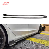 Jupes latérales en fibre de carbone style K pour Tesla Nouveau Model 3 P, extensions de spoiler, kits carrosserie 2024+