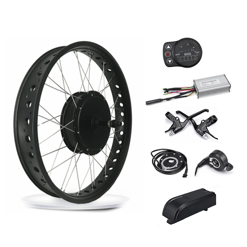 Kit de motor para bicicleta elétrica, roda traseira gorda de neve, 48V, 1500W, bateria de lítio LCD, 6s, bicicleta elétrica dobrável