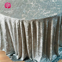 Nappe en velours écrasé personnalisée, ronde ou rectangulaire, blanche, ivoire, noire, vert sauge, pour hôtels, banquets et mariages – Vente en gros
