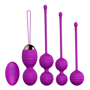 Kegel de silicona suave vibradora de varias velocidades, ejercicio Anal, Vaginal, juegos de bolas de estiramiento con mando a distancia