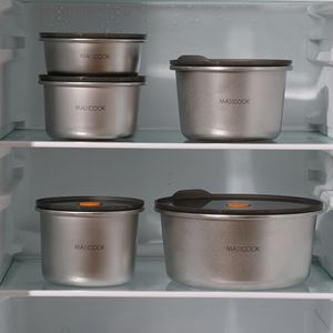 Maxcook 2025 Nouveau Contenant de Rangement Portable Réutilisable en Acier Inoxydable 316L de Grande Capacité 2200ml avec Couvercle pour le <span class=keywords><strong>Camping</strong></span> et les Nouveau-nés - Product Image 4