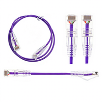 Câbles de raccordement Cat6 minces et minces 0.15m/0.3m/1m/2m/3m/4m noir bleu jaune rouge violet 28AWG CAT6 câbles de Communication de plomb de raccordement