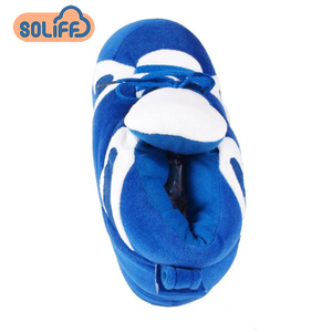 Dropshipping Women Winter Stripe Slippers Unisex Warm Home Slippers Women <strong>Green</strong> Indoor Snug Sneaker Warm House Floor <strong>Slides</strong> - Product Image 3