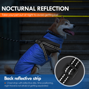 All'ingrosso stile caldo autunno inverno impermeabile addensato doppio strato collo alto riflettente a prova di neve <span class=keywords><strong>vestiti</strong></span> per cani foderati in pile - Product Image 3