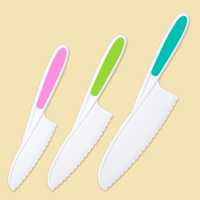 AMZ Offre Spéciale 3 Styles Cute Safety Kids Knife Enfants Cooking Pain Laitue Gâteau Couteau de chef en plastique pour enfants
