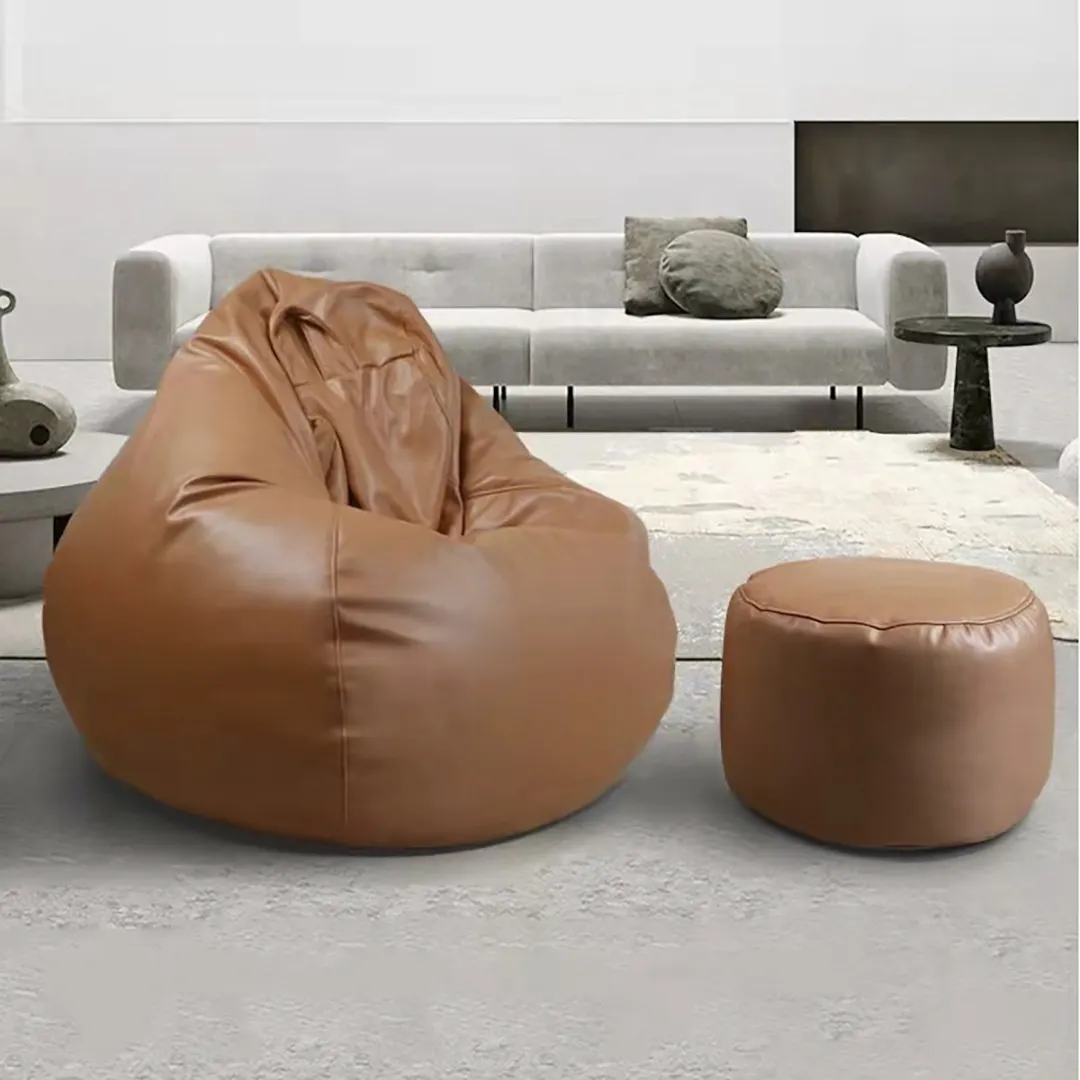 Hot Selling Enkele Lui Bank Bean Bag Stoel Woonkamer Vloer Lederen Sofa