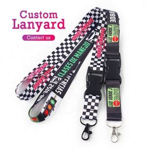 Promotional Custom Sublimation Printing <b>Polyester</b> <b>Lanyard</b> Cute Anime Logo on Plain Nylon Satin Woven Neck Strap Pink Blank Cute - Product Image 5