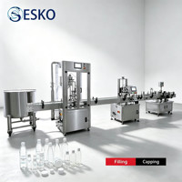 Línea de Procesamiento de Líquidos de Una Sola Cabeza ESKO con Función Combinada de Llenado y Tapado para Agua, Dispositivo de Fabricación para Embotellado Pequeño