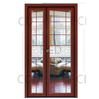Maison personnalisée Porte battante moderne de qualité supérieure Commerce Grain de bois PVC aluminium Porte battante