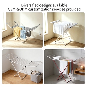 Séchoir à linge électrique chauffant pliable en métal argenté pour intérieur, certifié CE - Product Image 4