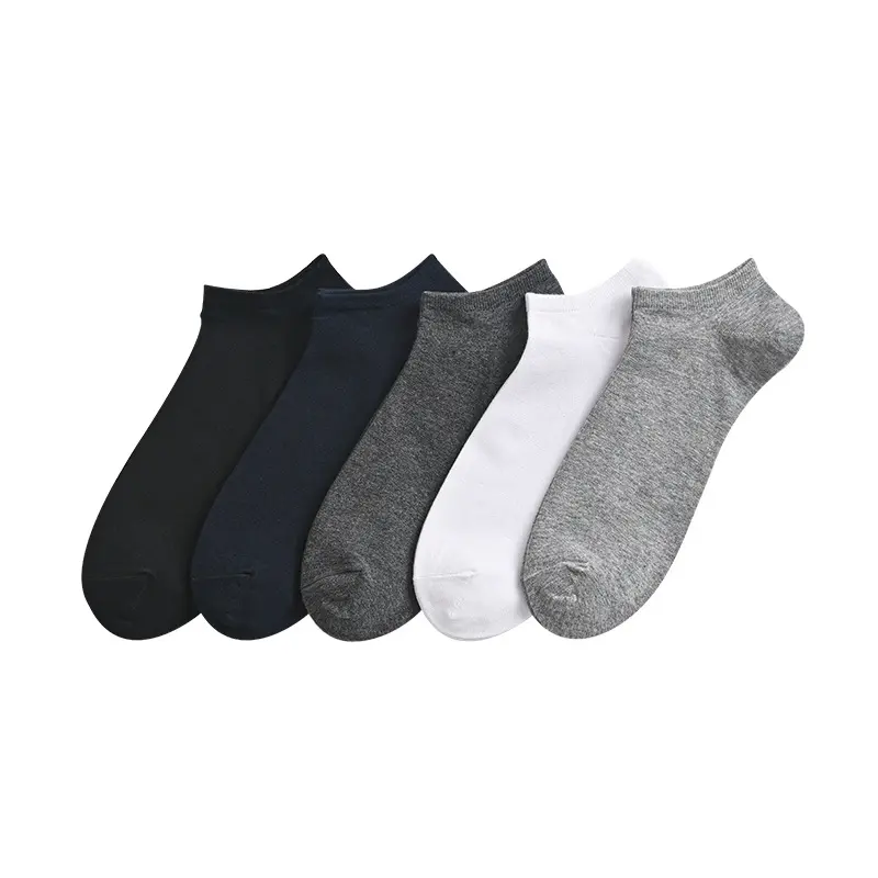 Wholesale Cheapest Cotton Hosiery Solid Colour Breathable Boat Socks Absorb Sweat Men Low Cut Short Ankle Socks With Logo