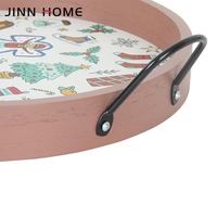 Jinn Home Plateau de service en bois MDF portable de luxe avec poignées Vaisselle Hôtel Restaurant