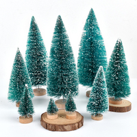 Mini arbres de Noël artificiels en forme de bouteille avec base en bois pour la décoration de la maison et des projets créatifs