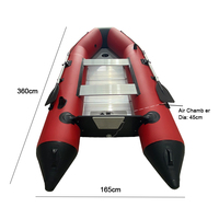 Bote Inflable Deportivo MC360-6 de 3.6 m (11.8 pies), Estable, de PVC, para Rescate y Pesca en el Mar, con Proceso de Soldadura Térmica